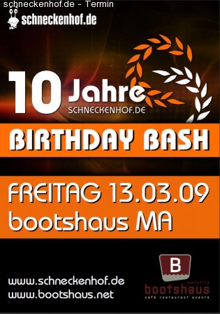Birthday Bash! 10 Jahre sh.de Werbeplakat