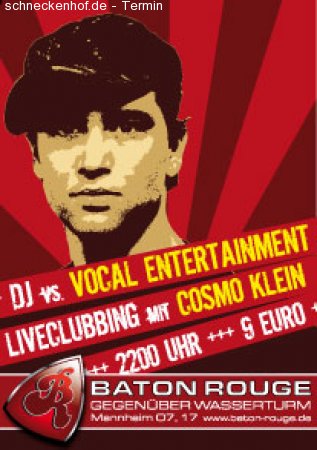 Liveclubbing mit Cosmo Klein Werbeplakat