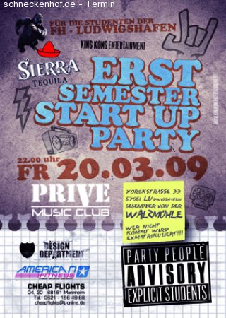 Erstsemester Start up Party Werbeplakat