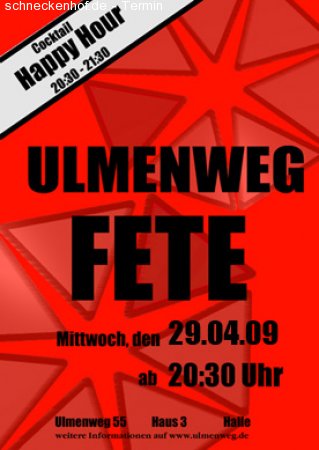 Ulmenweg-Fete Werbeplakat