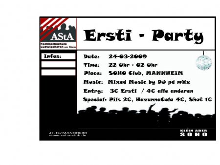 Ersti - Party Werbeplakat