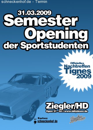 Semester Opening der Sportstud Werbeplakat