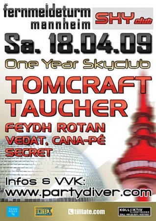 one year sky club Werbeplakat