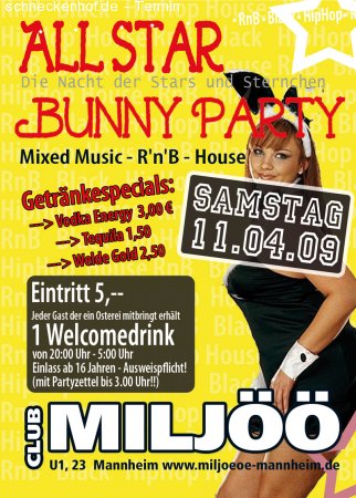 All Star Bunny Party Werbeplakat