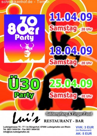 70er-80er Party Werbeplakat