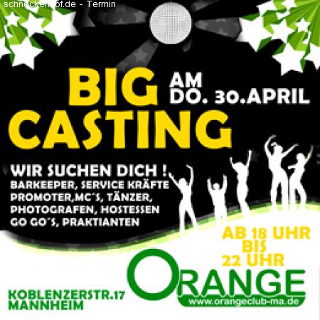 Big Casting - Orange Club Werbeplakat