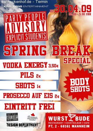 Spring Break Special Werbeplakat