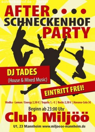 After Schneckenhof Party Werbeplakat