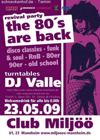 Revival Party The 80's are Bac Werbeplakat