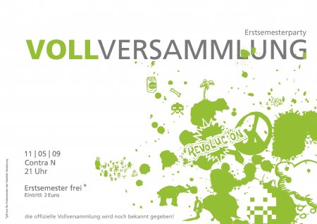 VOLLVERSAMMLUNG::designerparty Werbeplakat