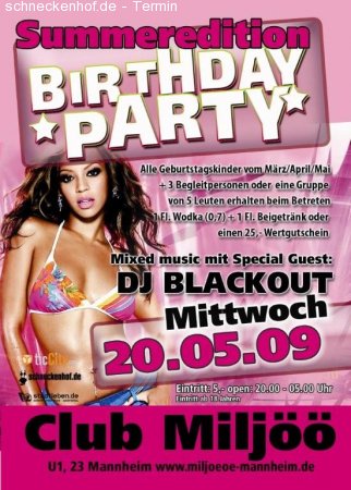 Birthday Party Summerediton Werbeplakat