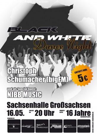 Black & White Dance Night Werbeplakat