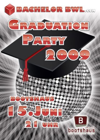 BachelorBWL Graduation Party Werbeplakat