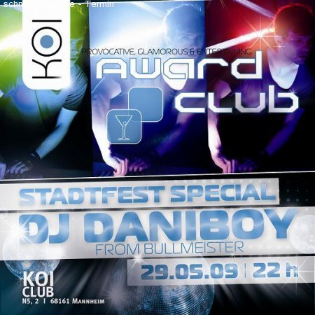 AWARD CLUB WITH DANIBOI Werbeplakat