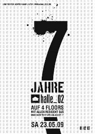 7 Jahre Halle02 Werbeplakat