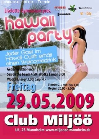 Hawaii Party Werbeplakat