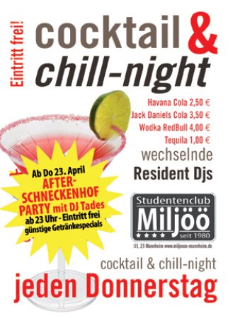 Cocktail & Chill Night Werbeplakat