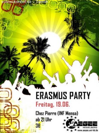 Erasmus Party Werbeplakat