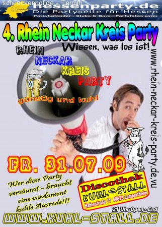 4. Rhein Neckar Kreis Party Werbeplakat