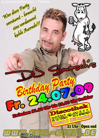 Dj Smasch's Birthdayparty Werbeplakat