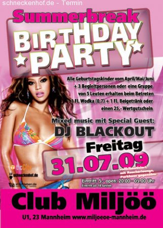 Summer Break Birthday Party Werbeplakat