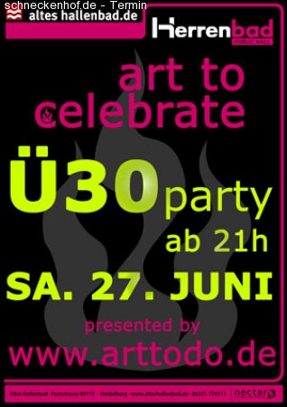 art to celebrate Ü30party Werbeplakat