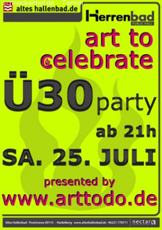 art to celebrate Ü30party Werbeplakat