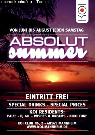 ABSOLUT SUMMER Werbeplakat