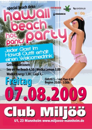 HAWAI BEACH PARTY Werbeplakat