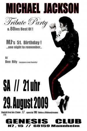 Michael Jackson Tribute Party Werbeplakat