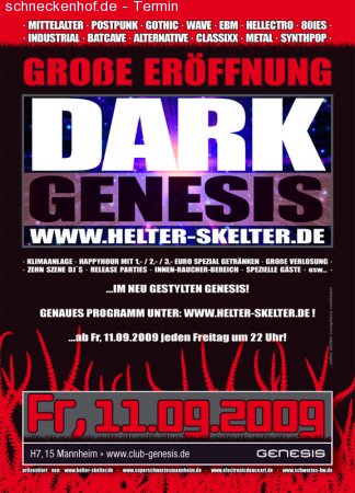 Dark Genesis Opening-Party Werbeplakat