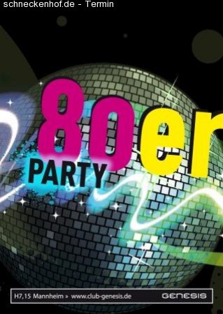 80er Party Mannheim - Mitten Werbeplakat