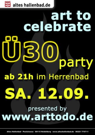 art to celebrate Ü30party Werbeplakat