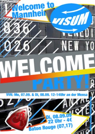 VISUM Welcome Party Werbeplakat