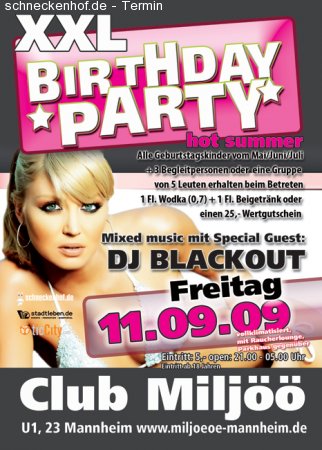 xxl birthday party Werbeplakat