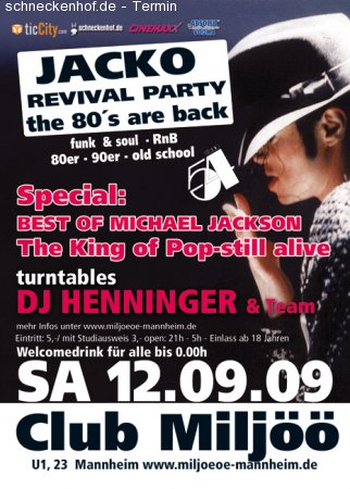 jacko revival party Werbeplakat