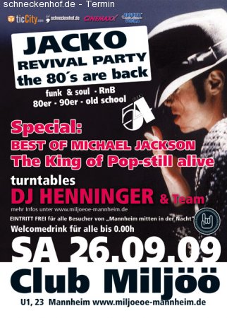 ! JACKO REVIVAL PARTY Werbeplakat