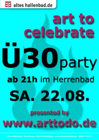 art to celebrate Ü30party Werbeplakat