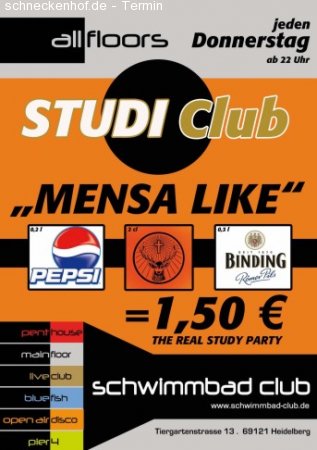Studi Club Mensa Like Werbeplakat
