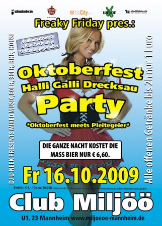 HalliGalli Drecksau Oktoberfes Werbeplakat