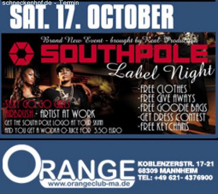 Southpole Label Night Werbeplakat