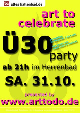 art to celebrate Ü30party Werbeplakat