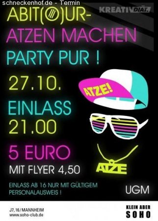 ATZEN MACHEN PARTY PUR! Werbeplakat