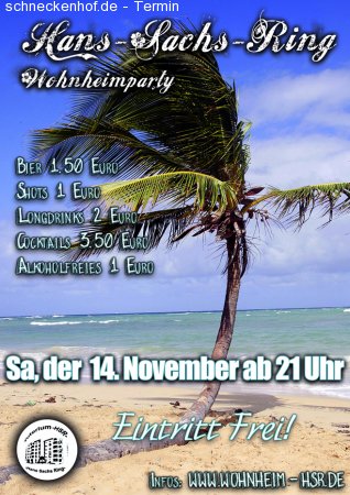 Hawaii Wohnheimparty Werbeplakat