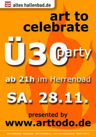 art to celebrate Ü30party Werbeplakat
