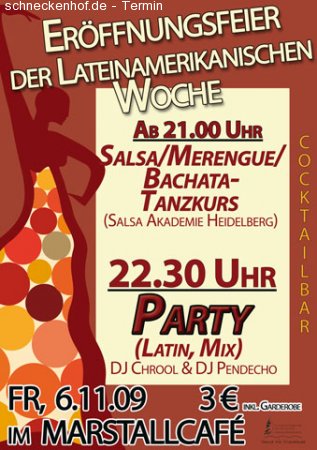 Latin-Party mit Tanzkurs Werbeplakat