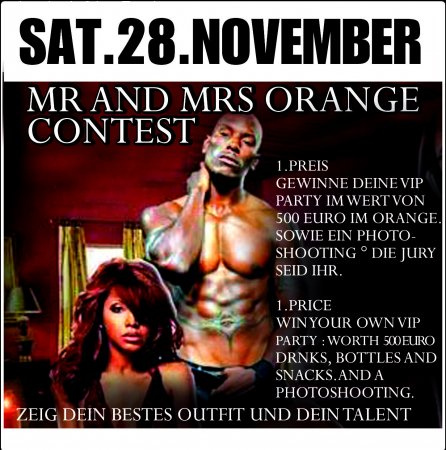 mr. and misses orange club Werbeplakat