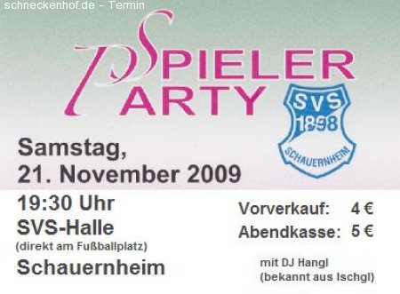 SVS-Spielerparty Werbeplakat