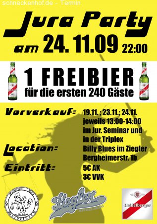 Jura Party Werbeplakat