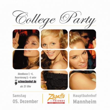 College Party Werbeplakat